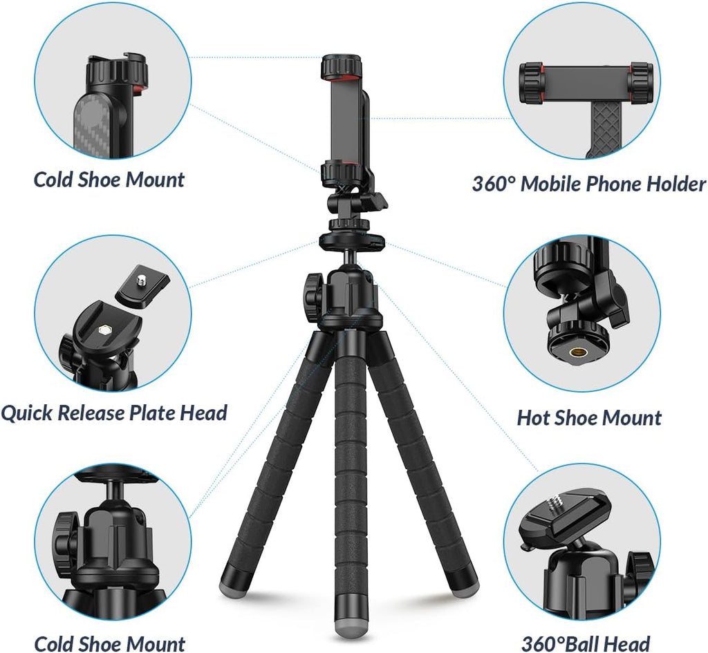 APEXEL Phone Tripod Portable and Flexible Phone Tripod