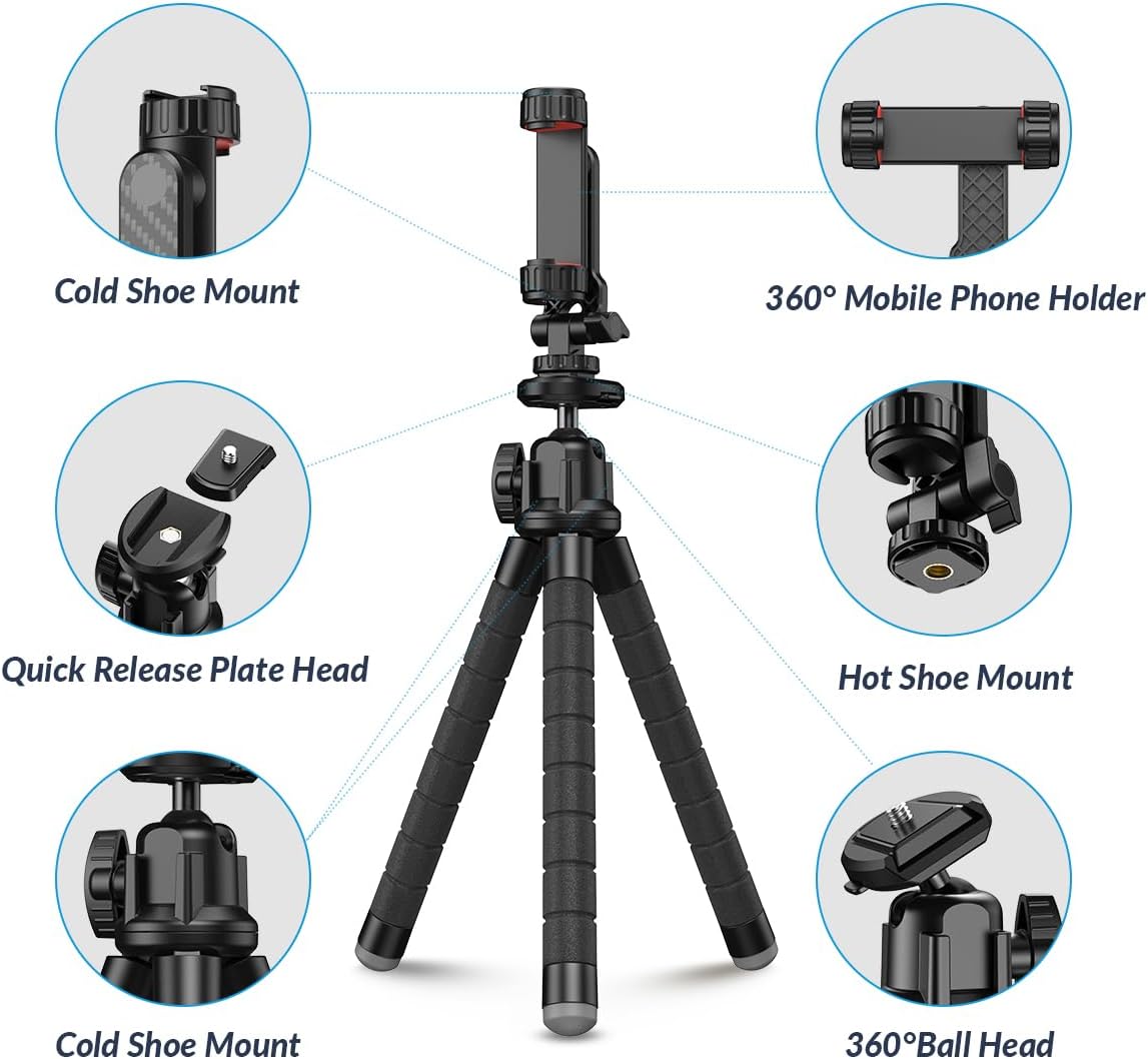 APEXEL Phone Tripod Portable and Flexible Phone Tripod