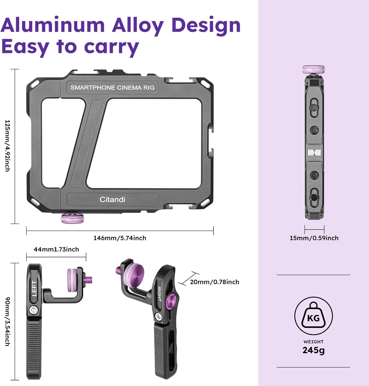 Universal Smartphone Filmmaking Stabilizer Phone Cage