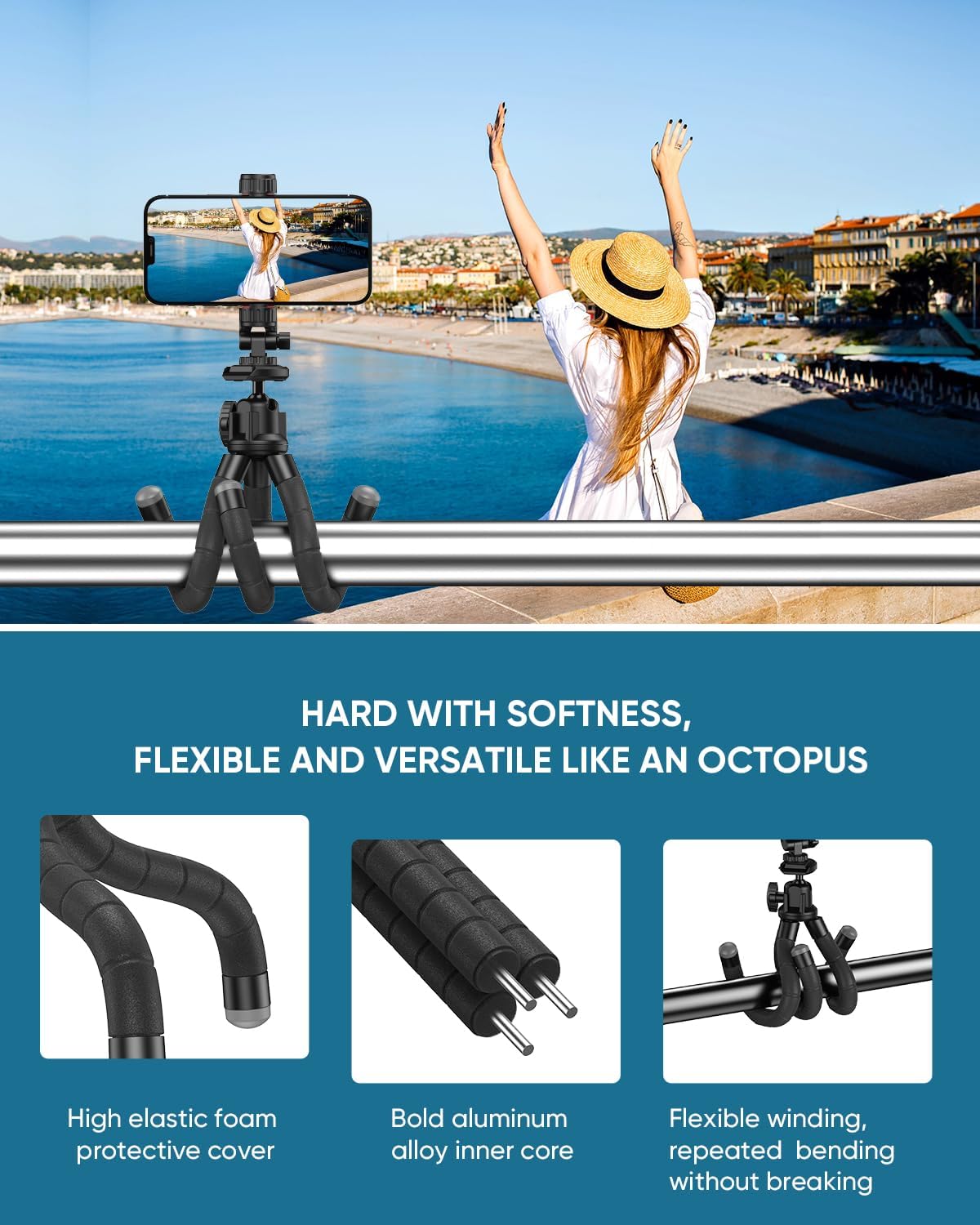 APEXEL Phone Tripod Portable and Flexible Phone Tripod