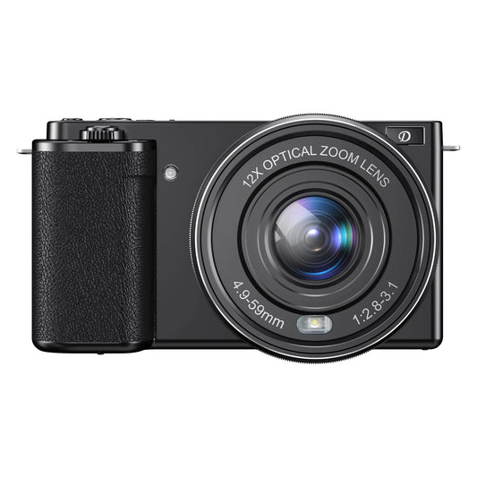 4K Vlogging & Travel Camera – 64MP, 12X Optical Zoom, Autofocus, Includes 64GB Card