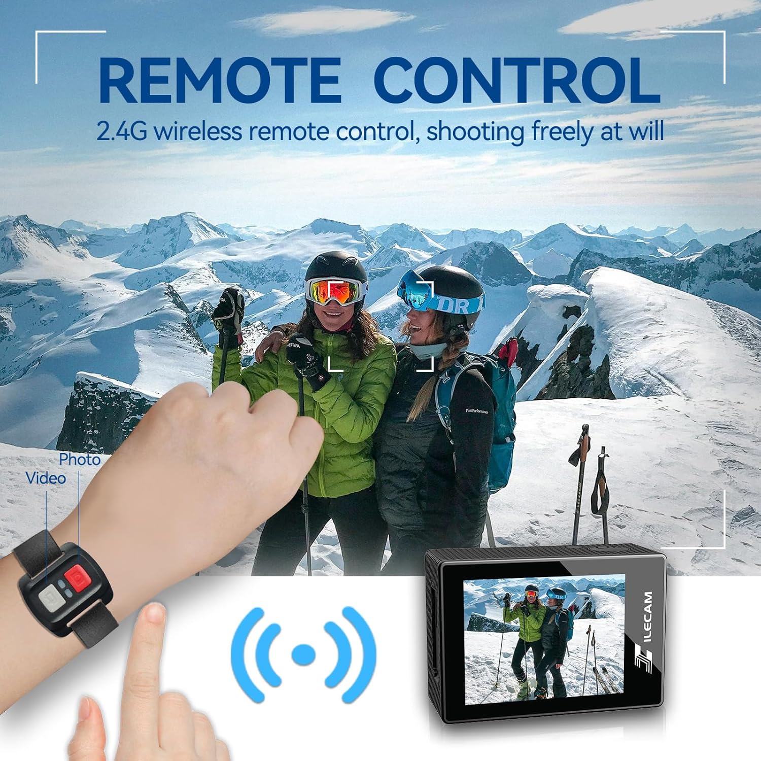 Xilecam Action Camera 4K WiFi/ 2.4 G Remote Control